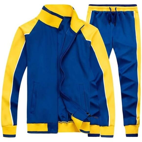 Men's Tracksuits 2 Piece Outfit Jogging Suits Set Casual Long Sleeve Sweatsuits - Picture 1 of 8
